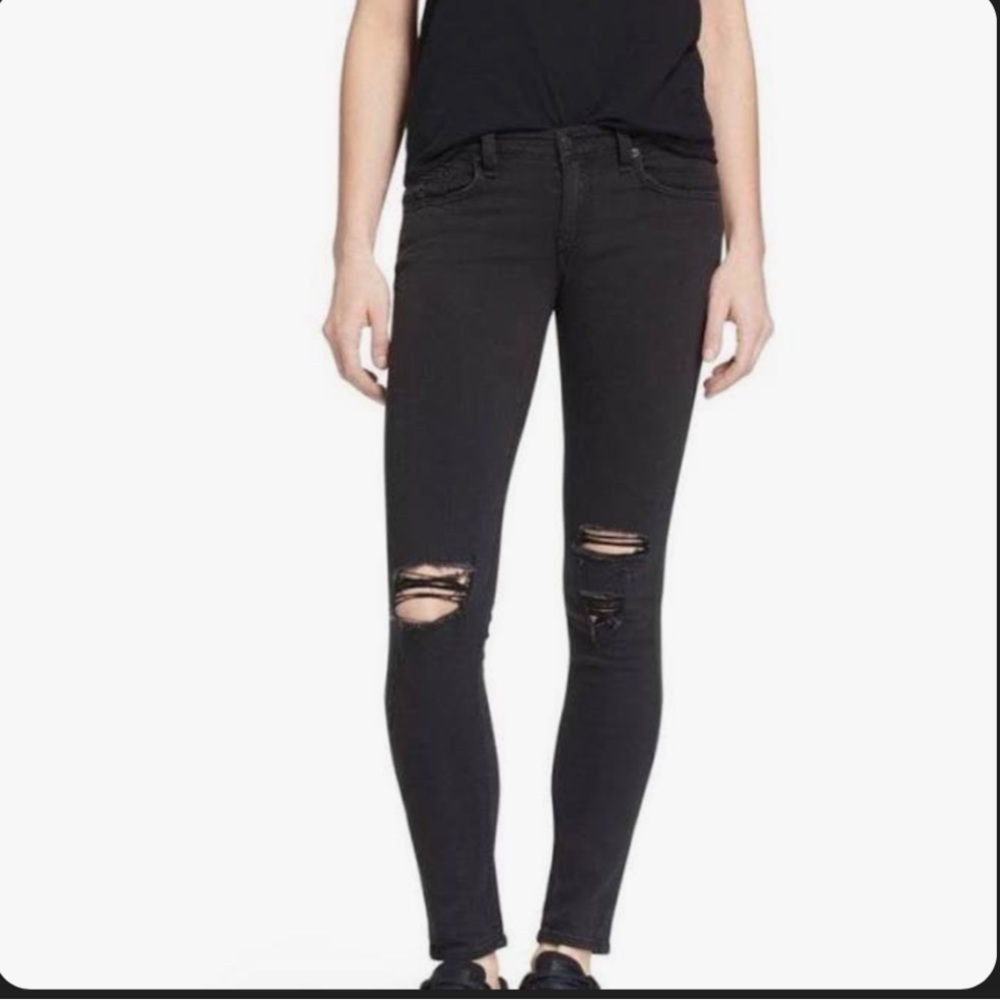 Rag & Bone Distressed Low Rise Skinny Jean